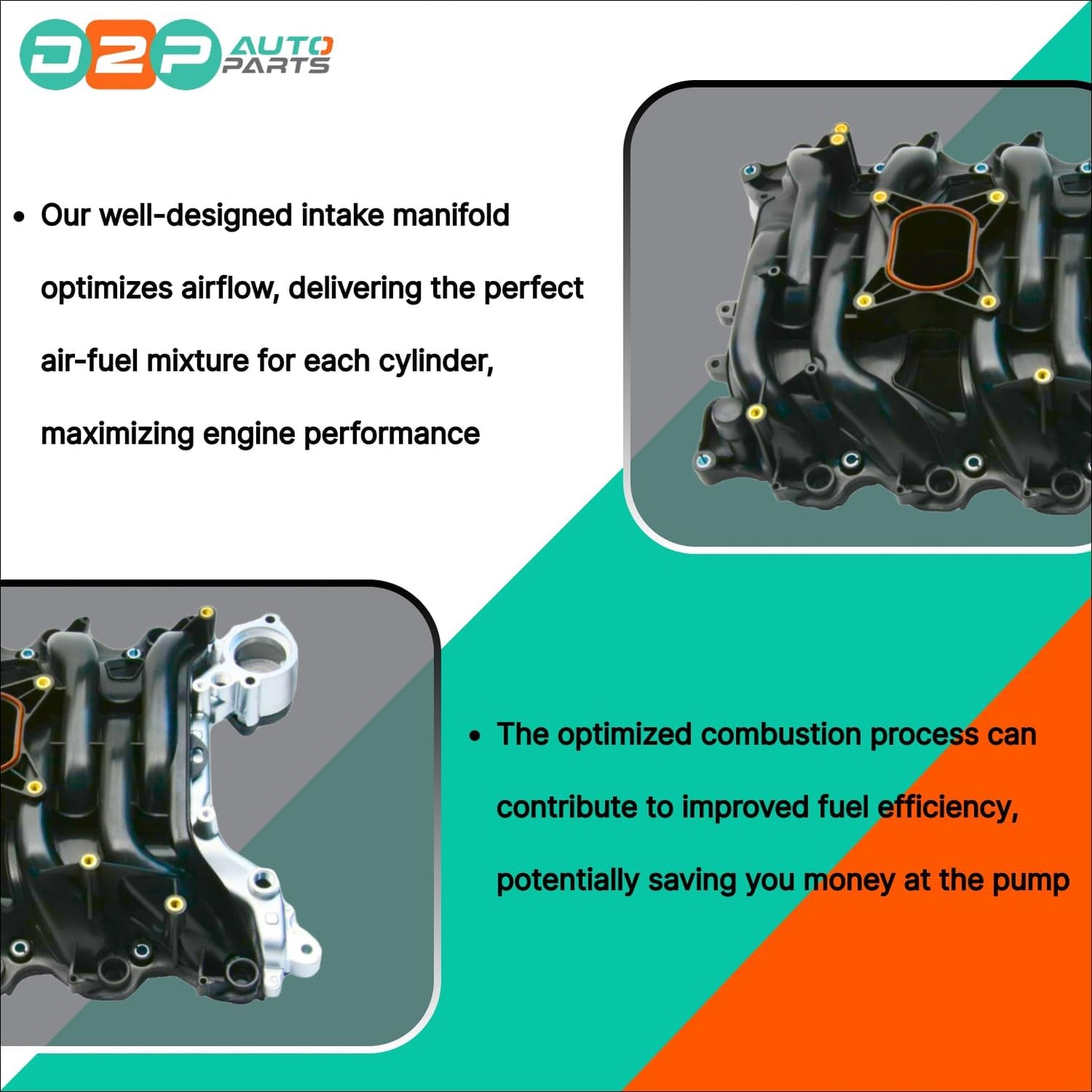 Upper Intake Manifold Replacement | Compatible with 01-11 Ford Crown Victoria, 99-04 Mustang & Explorer, 01-11 Lincoln Town Car, 01-11 Mercury Grand Marquis, 02 Mountaineer V8 4.6L | 3W7Z9424AE