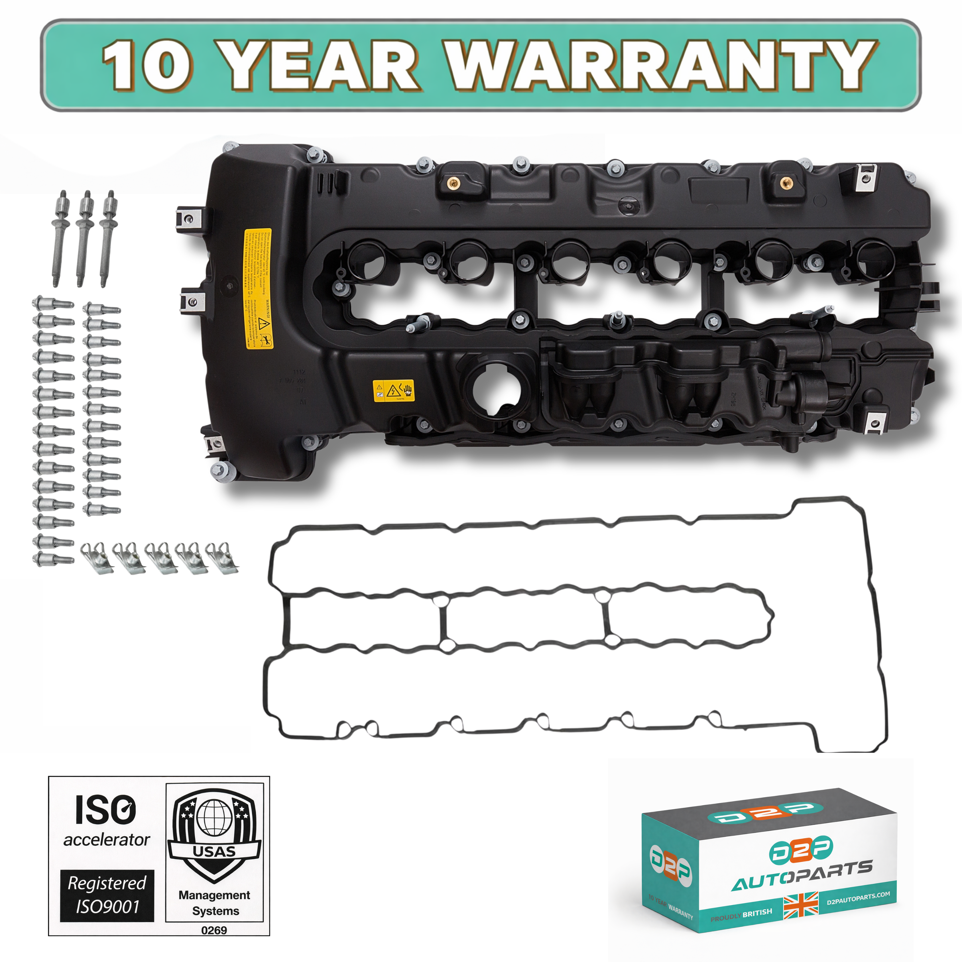 Valve Cover With Gasket & Bolts For BMW 135i 335i 535i 740i N54 Z4 X6 11127565284