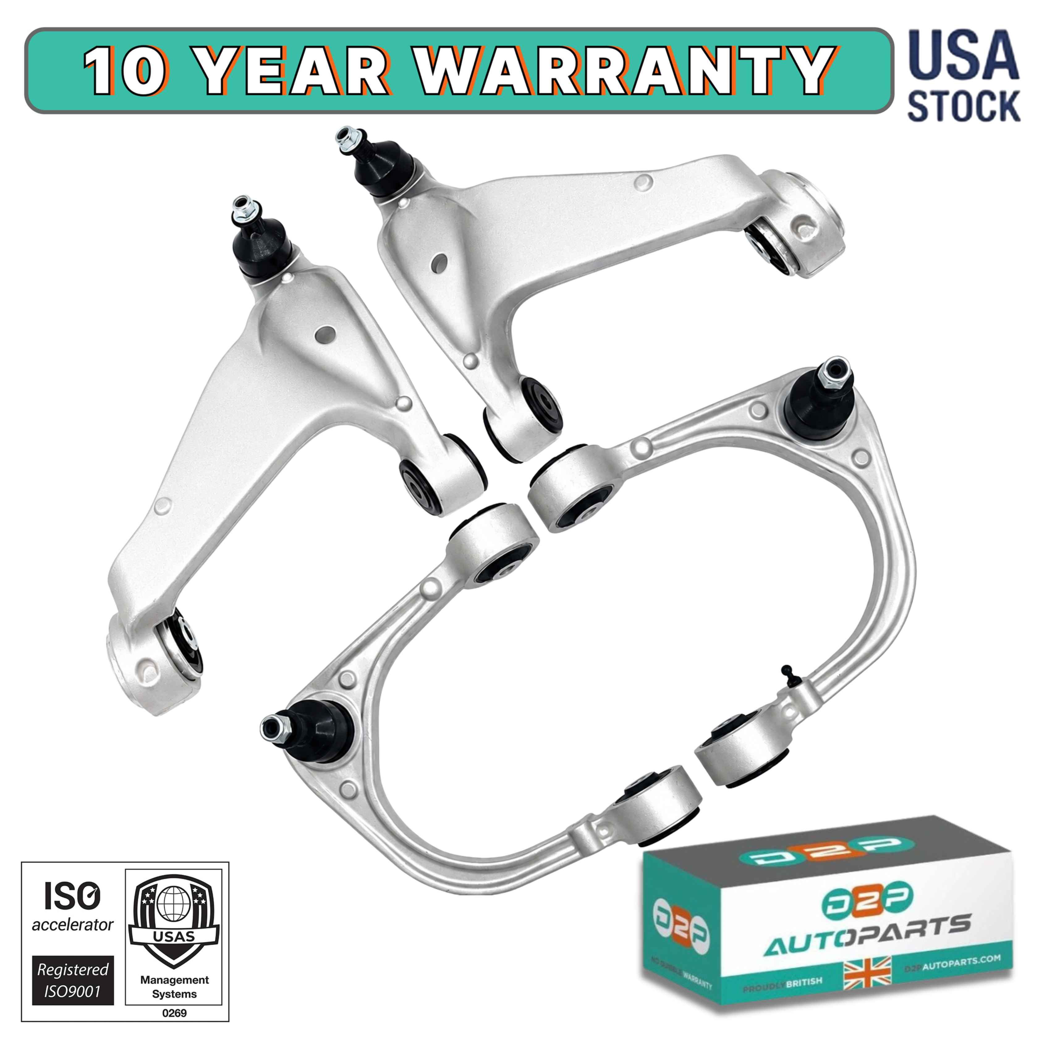 D2P Front Upper Control Arm & Ball Joint for 2008-2015 Cadillac CTS | OEM Quality | Replaces 20804093, 20804094, MS501219