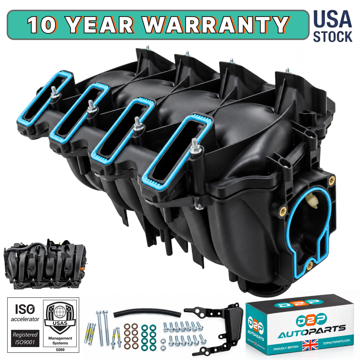 D2P Front/Upper Intake Manifold Replacement | Compatible with 02-03 Cadillac Escalade, 02-03 Chevrolet Escalade, 99-04 Gmc Sierra 1500, 00-04 Gmc Yukon | 17113697
