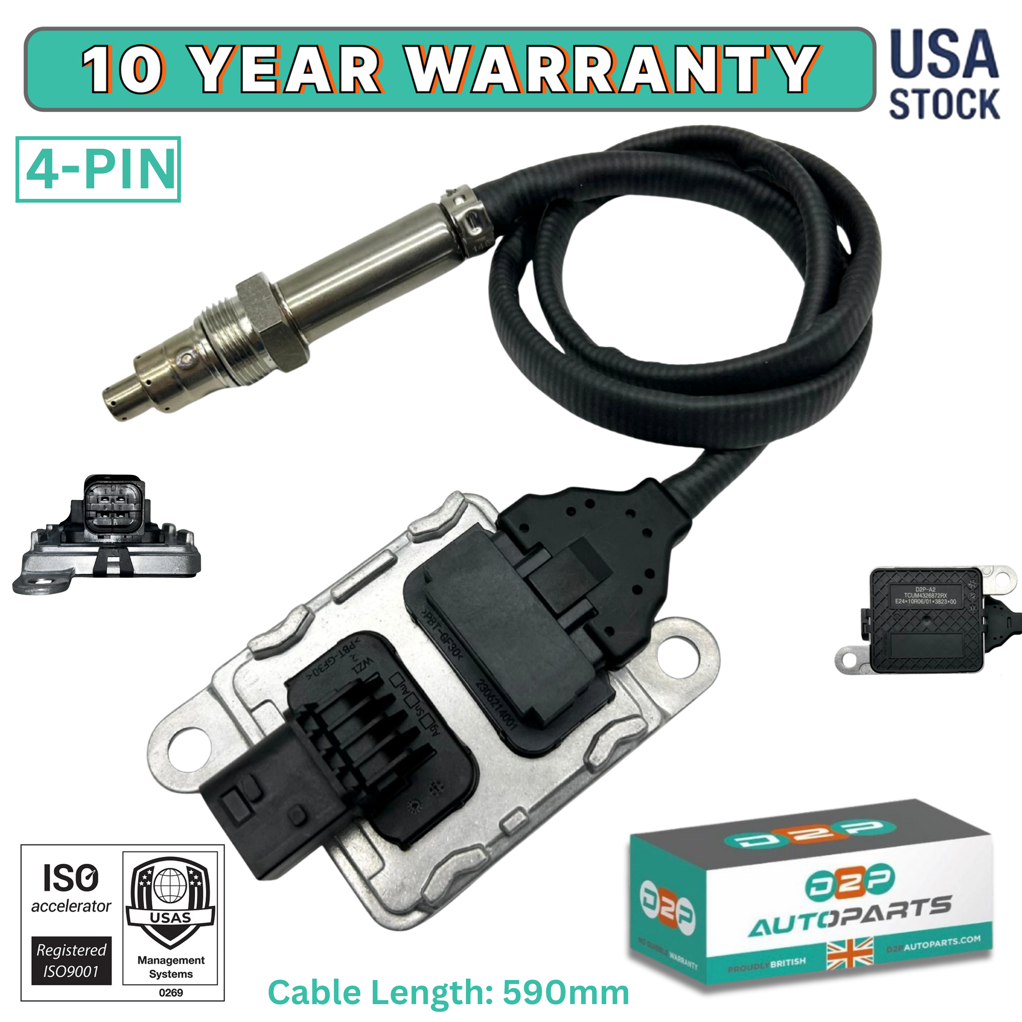 Output Nitrogen Oxide Sensor 5WK9 6749B 904-6015 NOX Sensor Replace fit for 2013-18 Cummins ISX 15.0 ISX 11.9 | OEM Quality Replacement 4326872 4326872RX