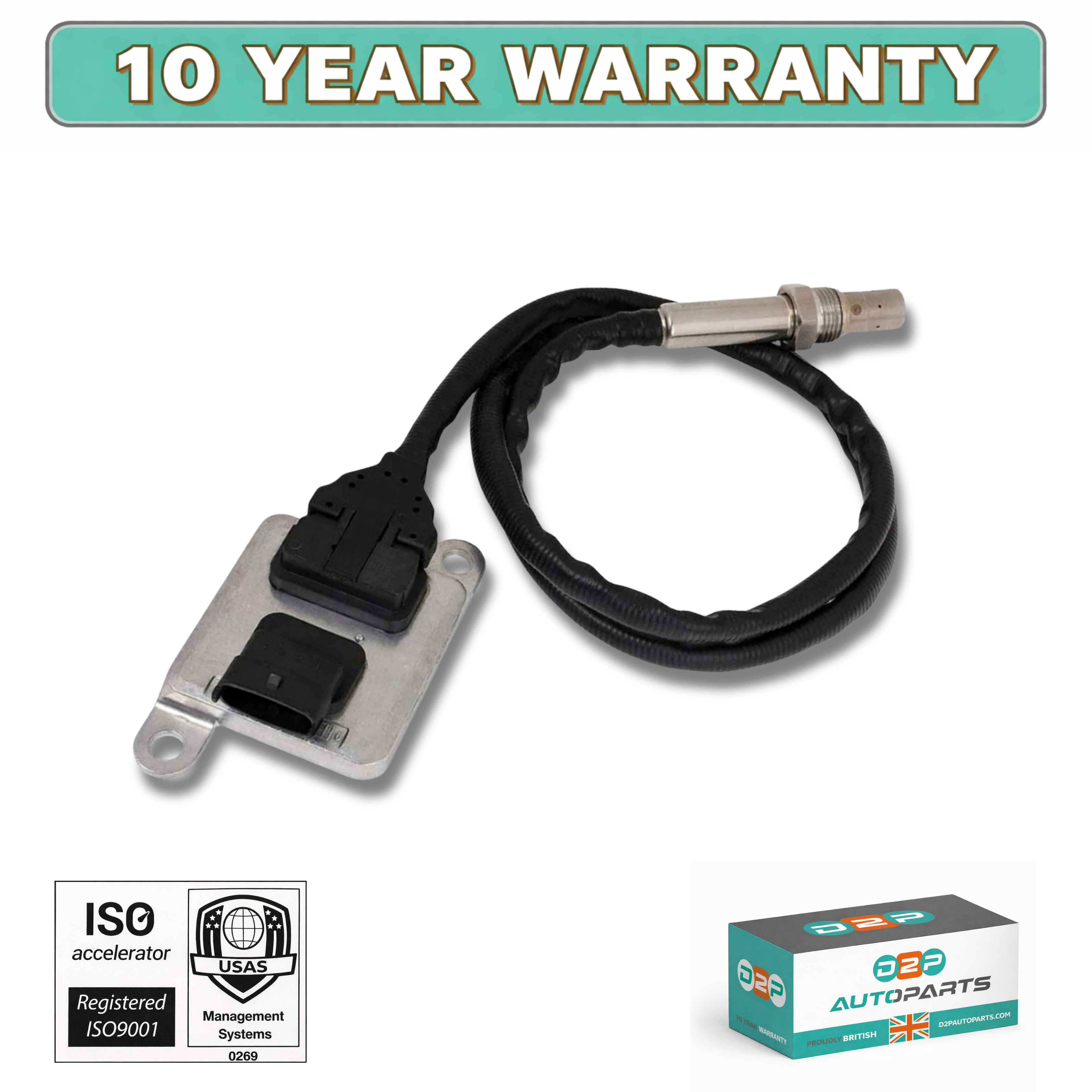 Outlet NOx Sensor Nitrogen Oxide Sensor Fits for Cummins ISB ISX 5WK9 6672A 4984912 2871974 2894943RX