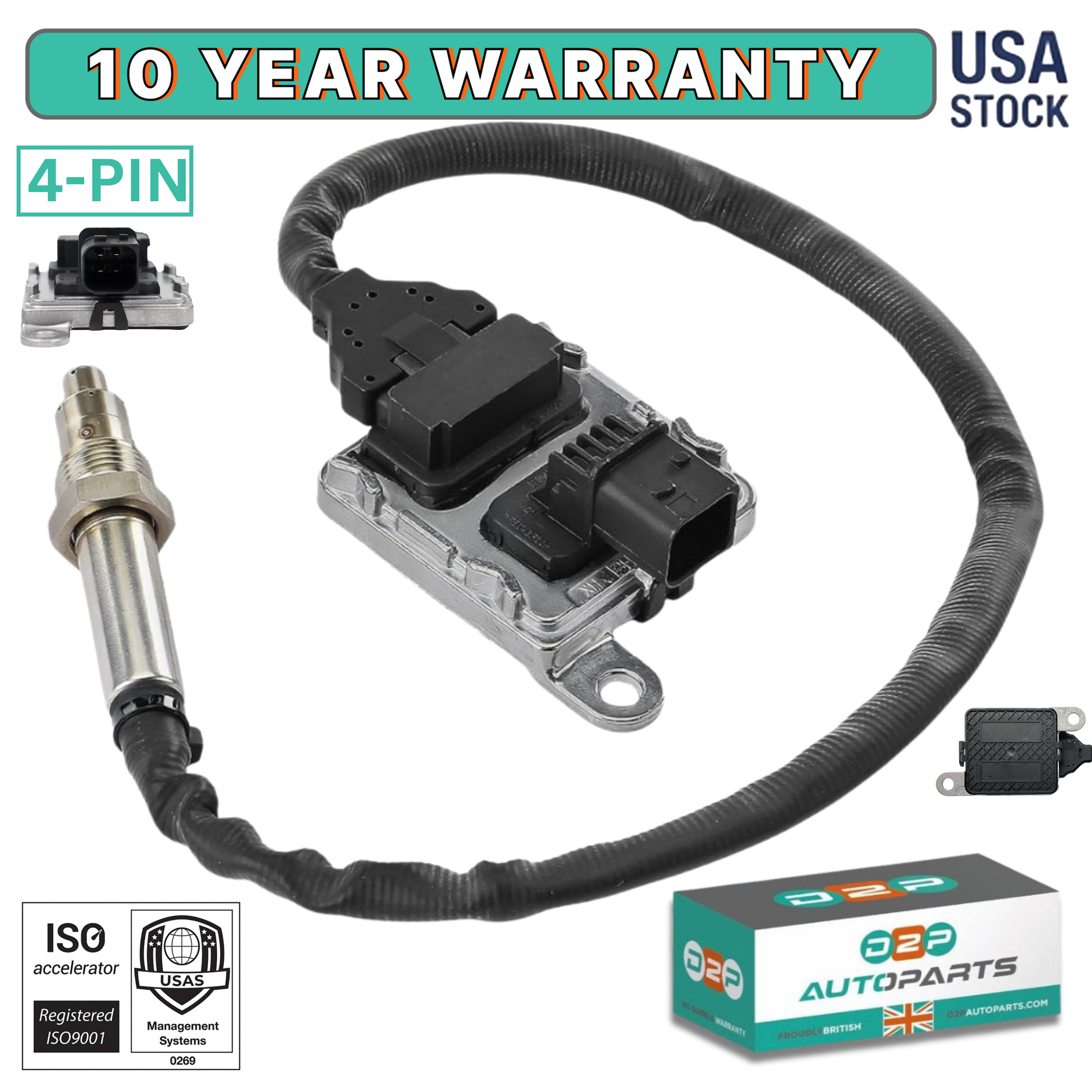 NOX Sensor A0101531928 For Mercedes-Benz Detroit Diesel Inlet DD13 DD15 DD16 12V OEM Quality Replacement - A0101531928
