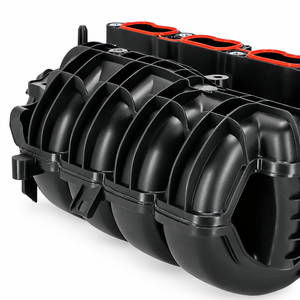 Underside detail of heat-resistant plastic intake manifold, Toyota A25A-FXS 2.5L hybrid replacement