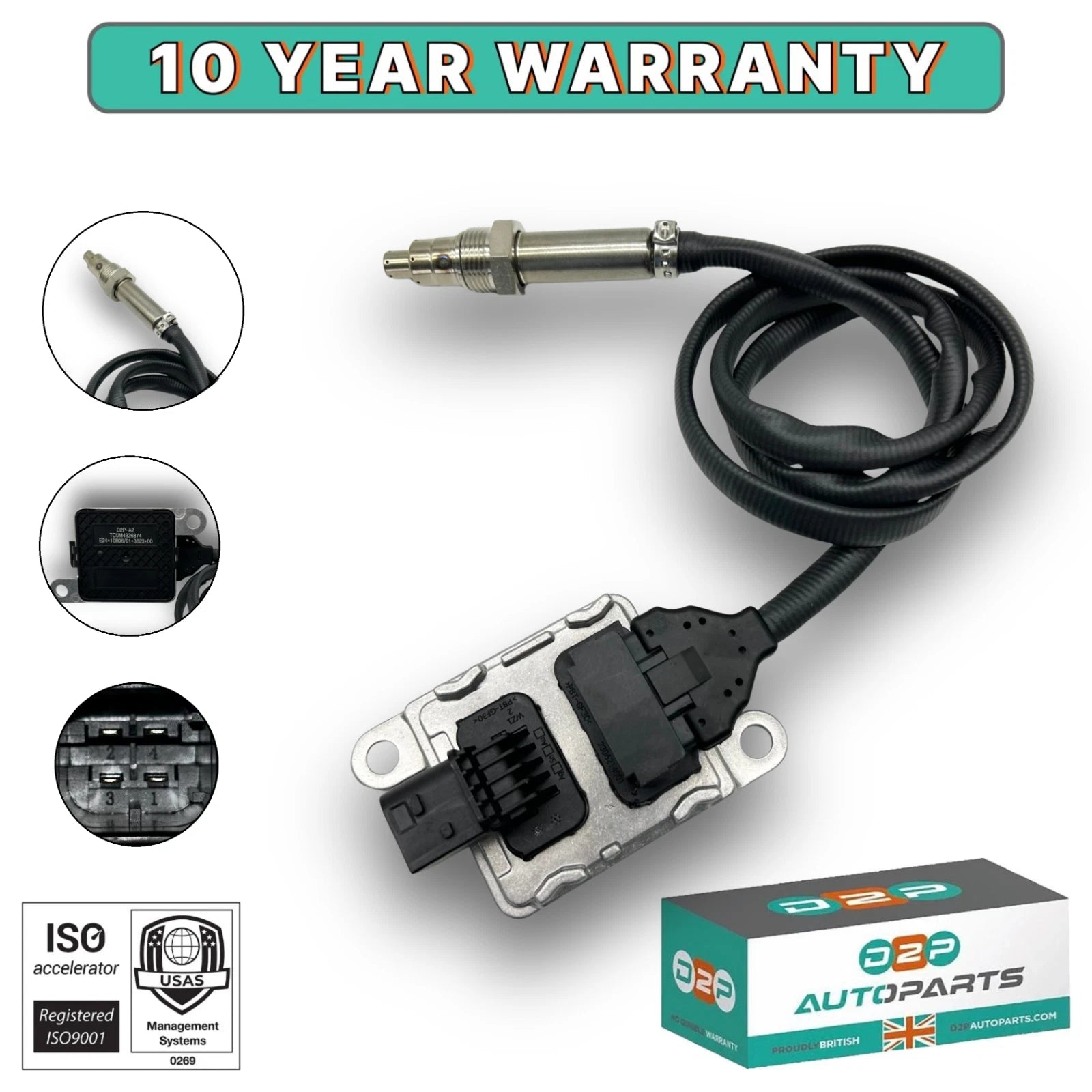 NOx Sensor Outlet Compatible with Cummins ISX 5.9L 6.7L 11.9L 15L (2013-2020), Replace# 2872946 5WK96741B 2872946RX 4326874 4326874RX