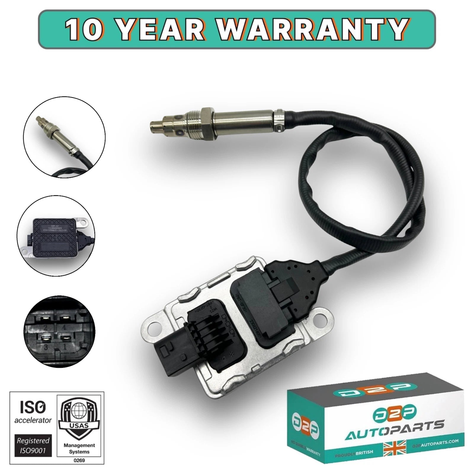 Nitrogen Oxide Sensor Nox Sensor Compatible Fits for Cummins ISB 6.7 Paccar MX13 2013-2022 ISX 15.0 11.9 4326869 5WK96753 1954665PRX 2872947 5WK96753B 5WK96753A 904-6006 4326869RX A2C34968000 2872947