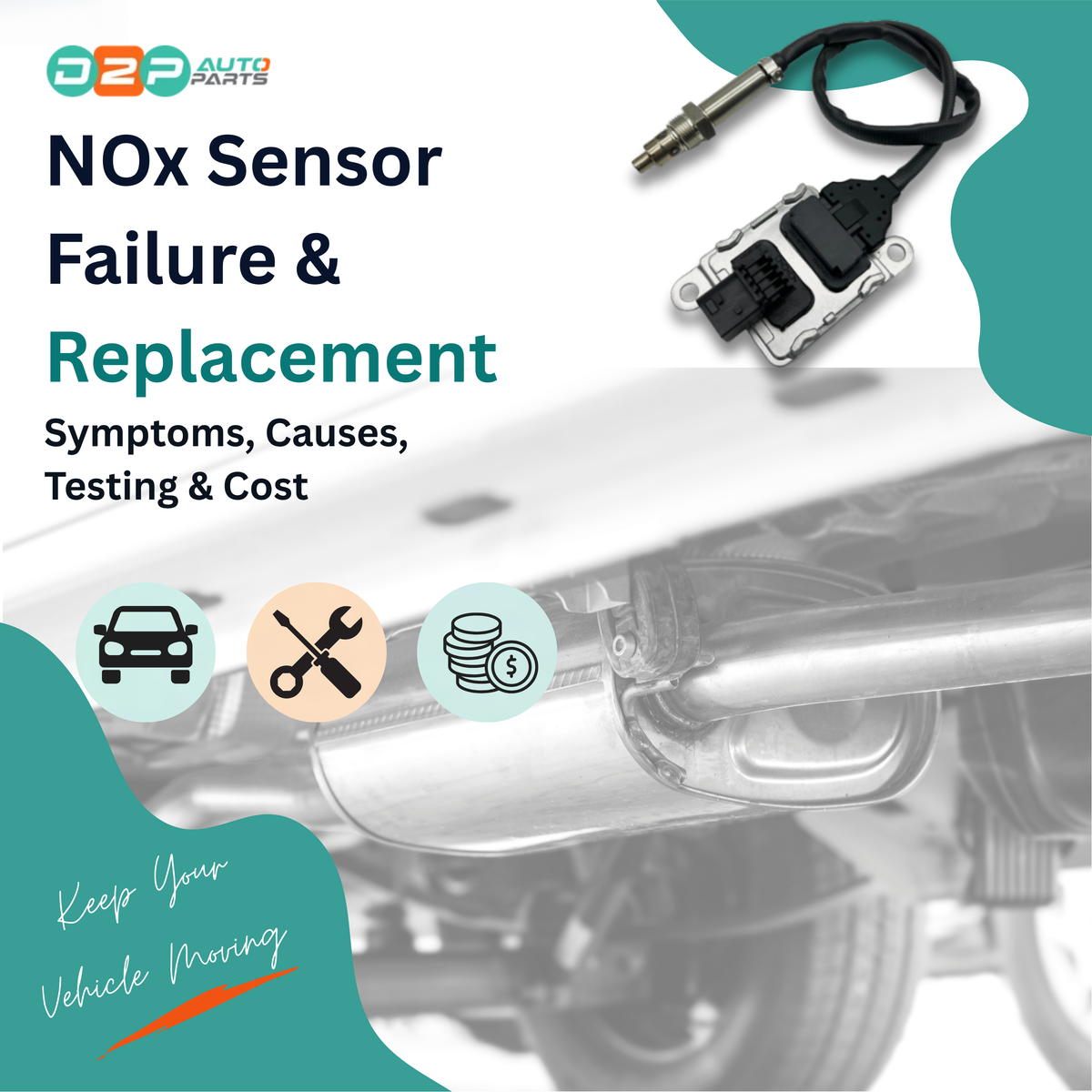 Shop for high-quality replacement NOx sensors at D2P Auto Parts. OEM-fit quality, fast USA delivery, and up to 10-year warranty. Restore your engine today!
