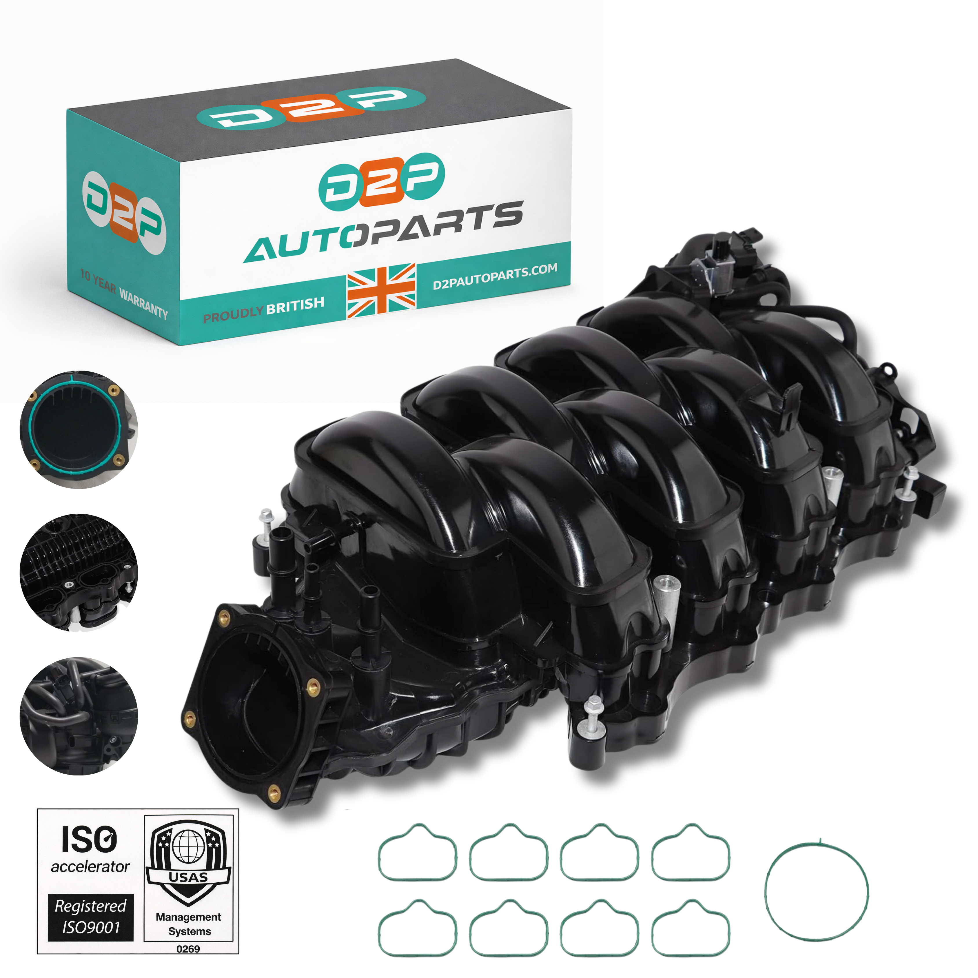 D2P Engine Intake Manifold Compatible with 2018-2020 Ford F-150 5.0L V8 Flex Gen 3 | OEM Replacement JL3Z-9424-C