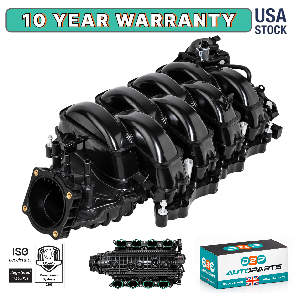 D2P Engine Intake Manifold Compatible with 2018-2020 Ford F-150 5.0L V8 Flex Gen 3 | OEM Replacement JL3Z-9424-C