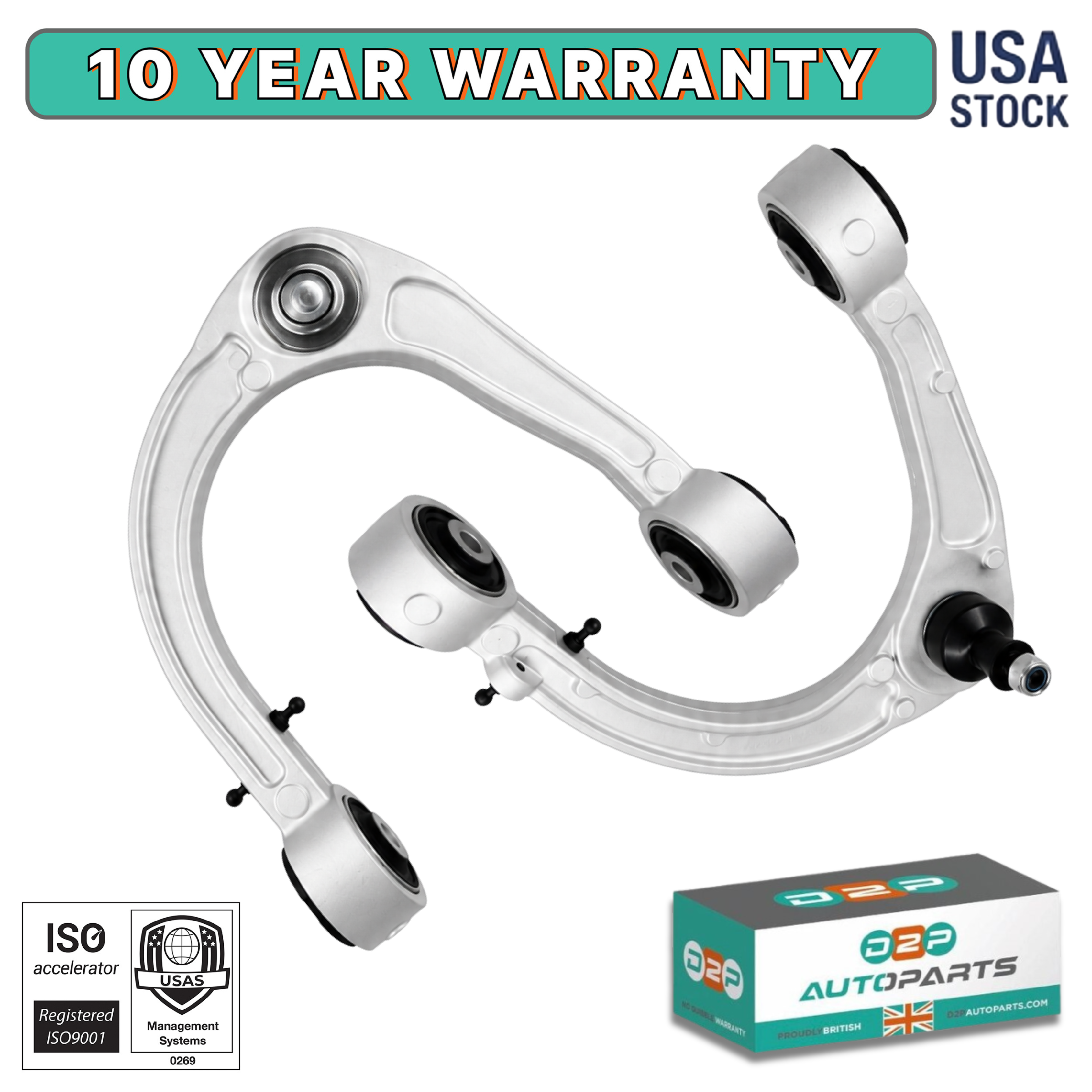 D2P Front Upper Control Arm Pair (Left Or Right) for Cadillac CTS, SRX, STS | OEM Quality | Replaces 19181784, 19181785