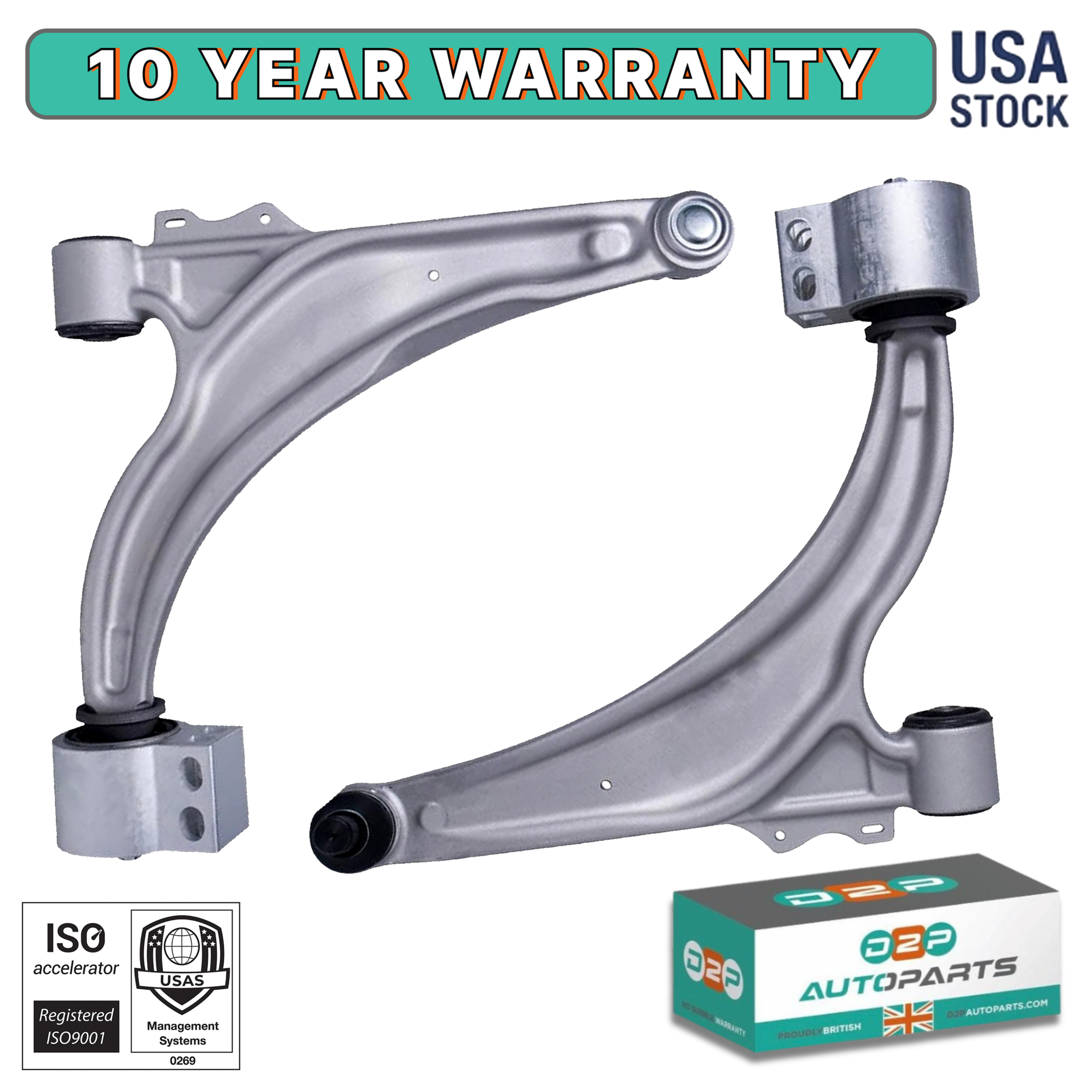 D2P - Front Lower Control Arm Pair for Chevy Cruze / Cruze Limited / Verano  with Ball Joints 13272605 13272606