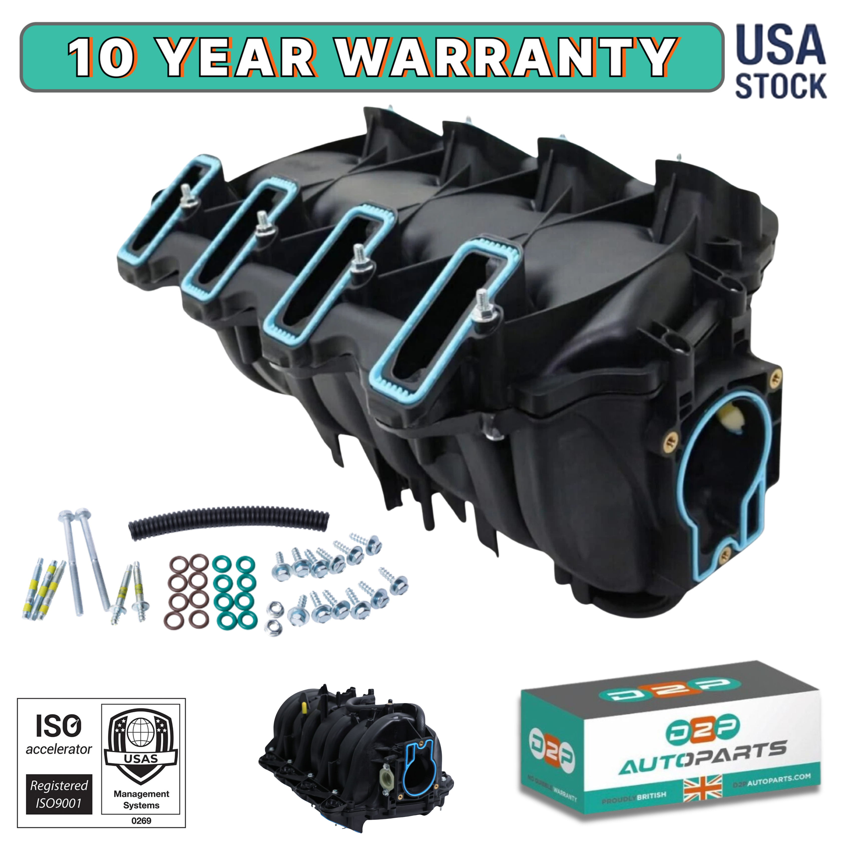 D2P Front/Upper Intake Manifold Replacement | Compatible with 02-03 Cadillac Escalade, 02-03 Chevrolet Escalade, 99-04 Gmc Sierra 1500, 00-04 Gmc Yukon | 17113697