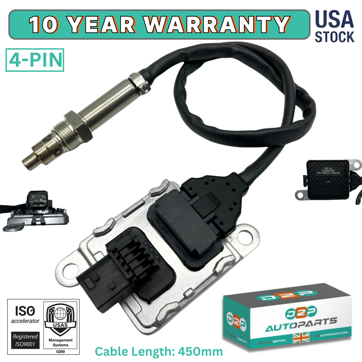 NOx Sensor Nitrogen Oxide Sensor 4326869 for Cummins 6.7L Paccar MX13 2013-2022 4326869RX 5WK9 6753 2872947