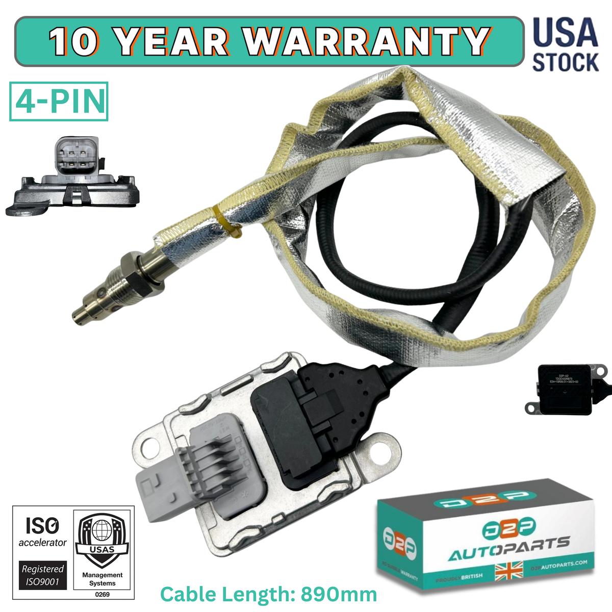 Nitrogen Oxygen Sensor Nox Sensor Compatible Fits for Cummins 6.7L International N13 2013-2020 EPA13 6.7 Liter ISB/QSB Engines | OEM Quality Replacement 5295473 5295473RX