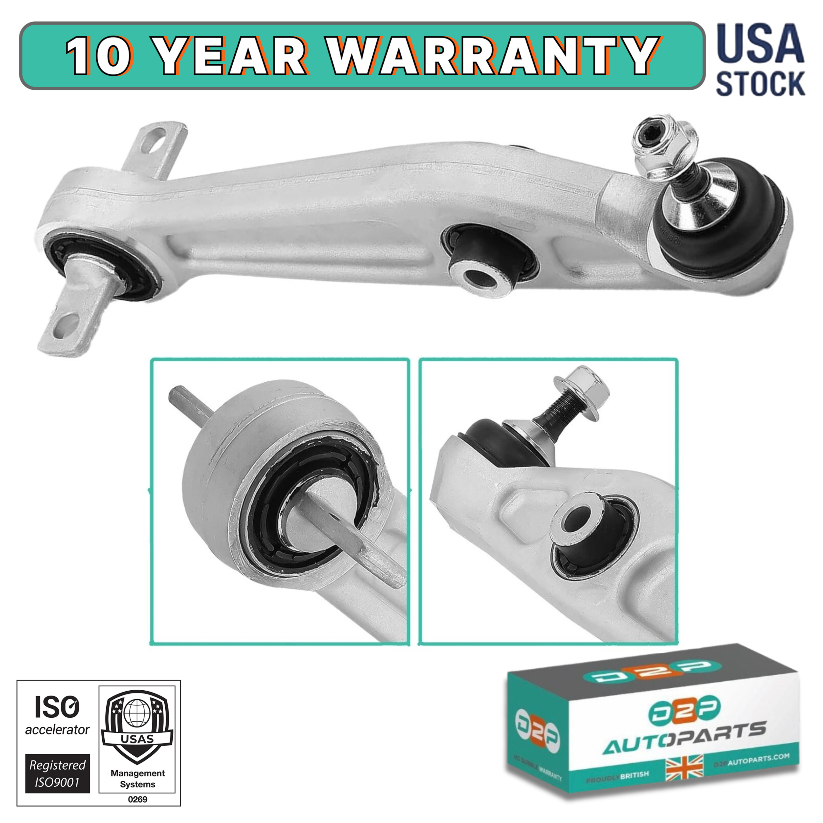 Front LH or RH Lower Control Arm w/ Ball Joint for Tesla Y 2020 2021 2022 2023 | OEM Quality Replacement 118834100C