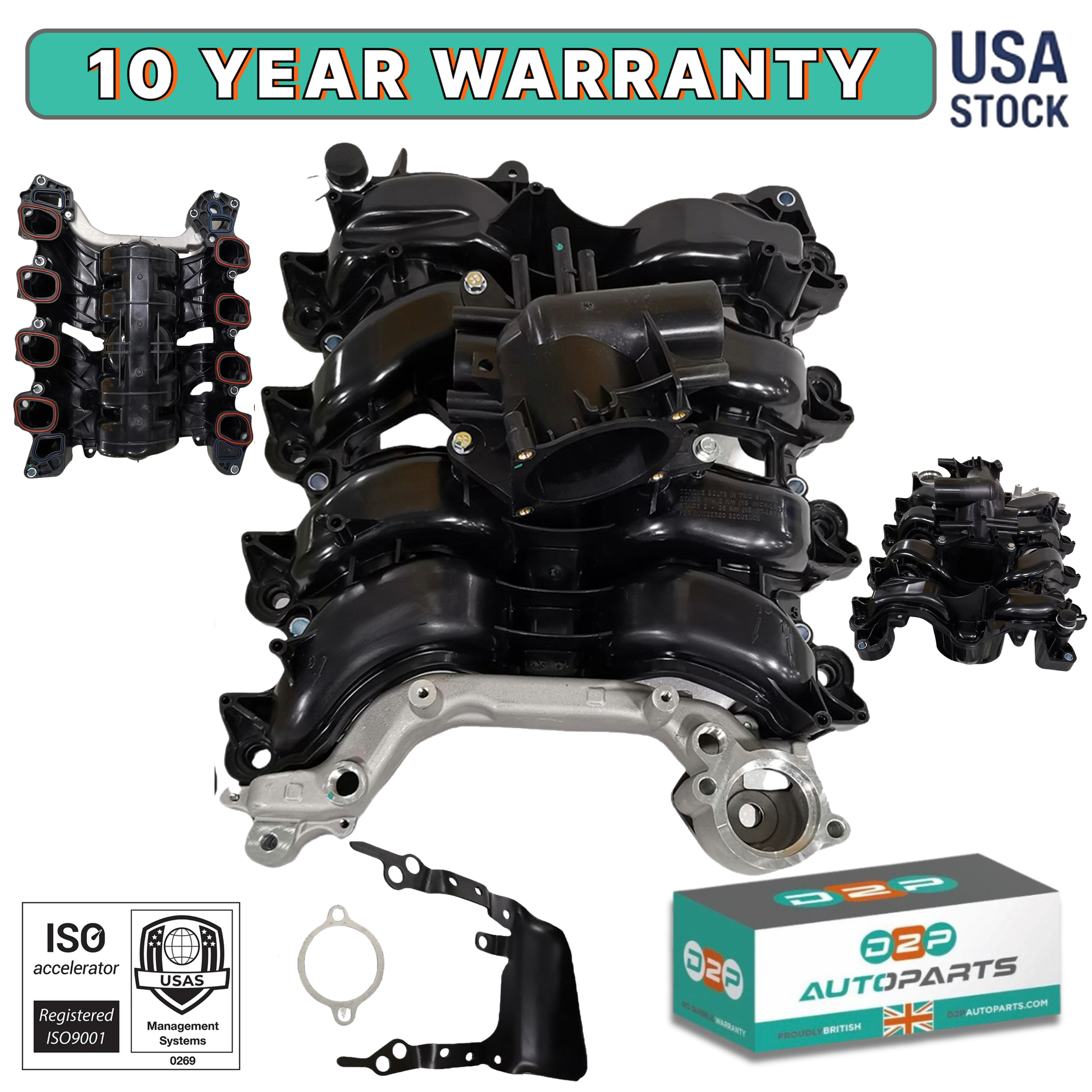 Upper Intake Manifold Replacement | Compatible with 01-11 Ford Crown Victoria, 99-04 Mustang & Explorer, 01-11 Lincoln Town Car, 01-11 Mercury Grand Marquis, 02 Mountaineer V8 4.6L | 3W7Z9424AE