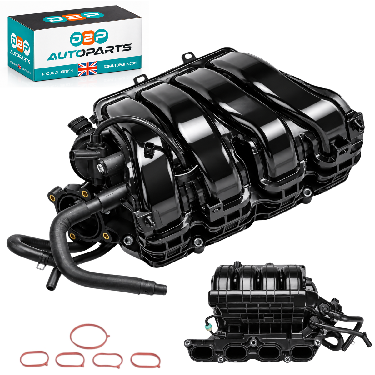 D2P Autoparts upper intake manifold 28310-2E767 with 5 gaskets and box, for Hyundai Elantra GT and Kia Soul 2.0L