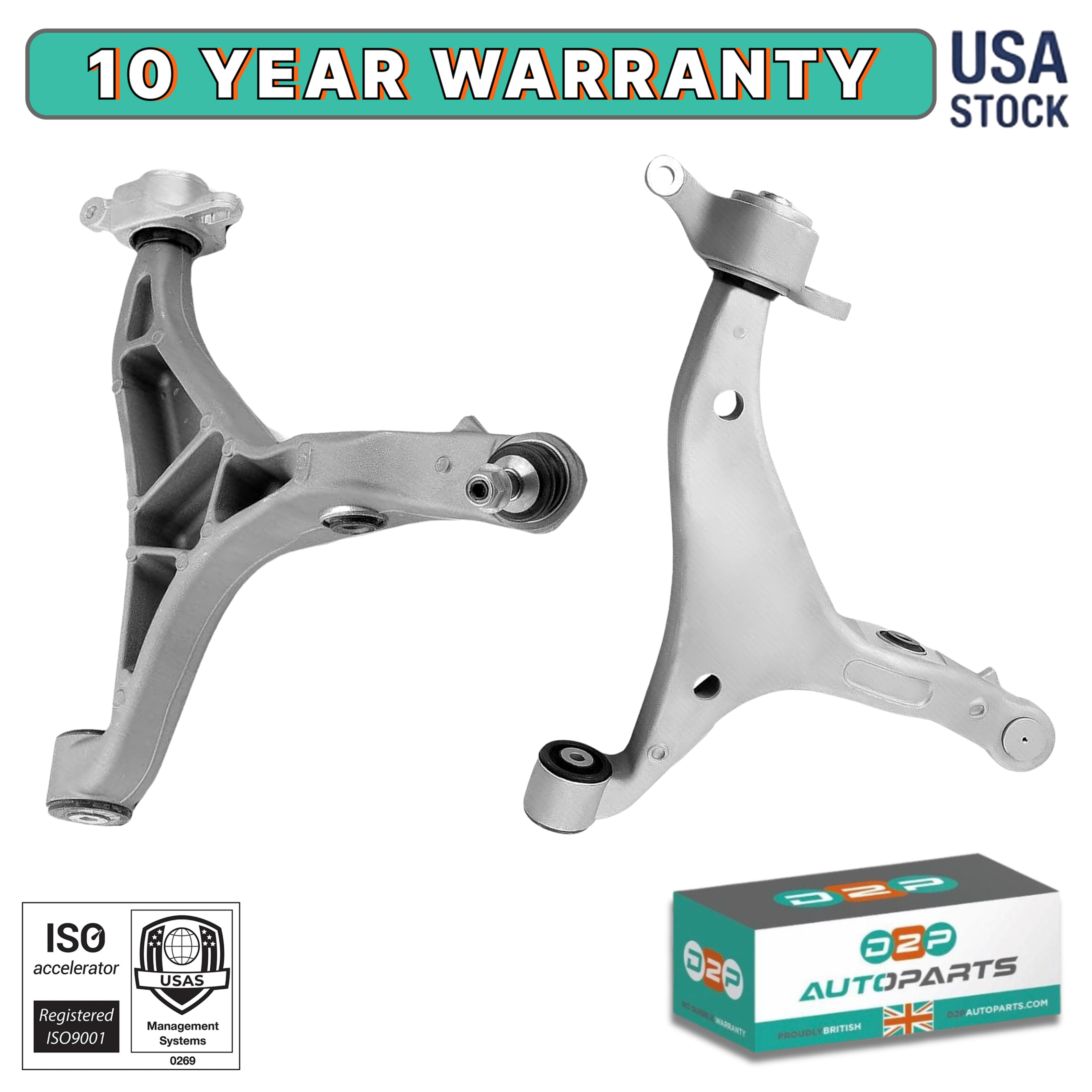 D2P Front Lower Control Arm & Ball Joint for Dodge Durango (2016-2022) & Jeep Grand Cherokee (2016-2020) | OEM Quality Replacement 4877660AB