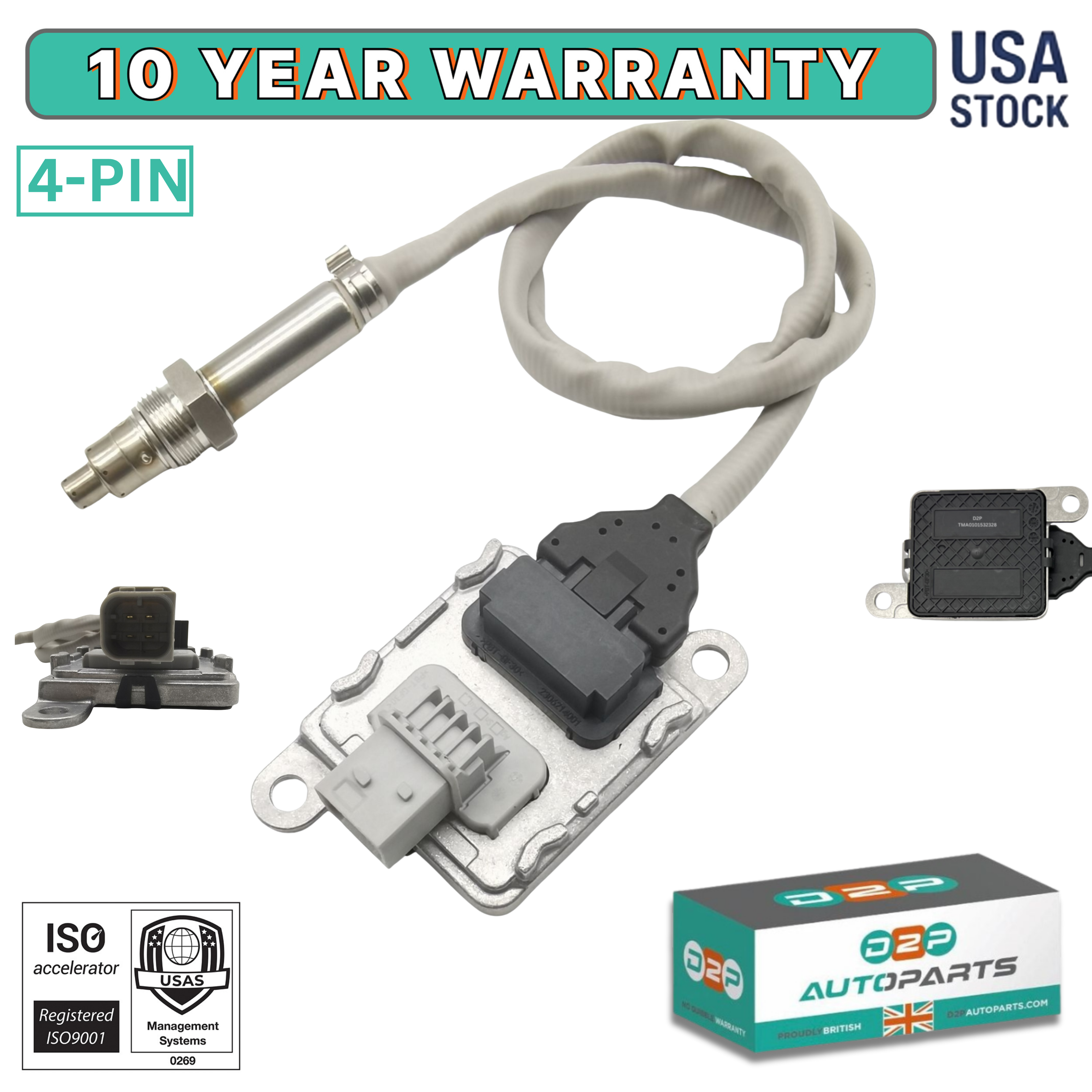 D2P Outlet Nitrogen Oxide Sensor (Nox Sensor) Replacement | Compatible with 12-22 Freightliner Cascadia Engine, 16-22 Western Star 5700XE | A0101532328