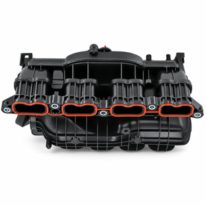 Cylinder head side of 17120-F0020 replacement intake manifold showing four ports with gasket, Toyota 2.5L hybrid